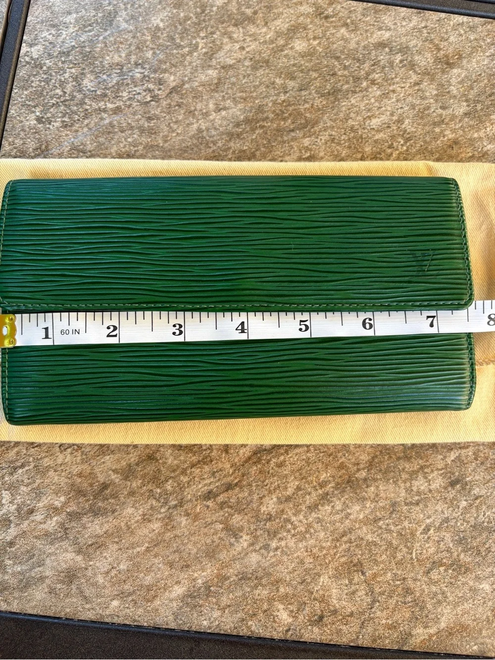 Louis Vuitton Emerald Green Epi Leather Clutch Wallet - Designer Style